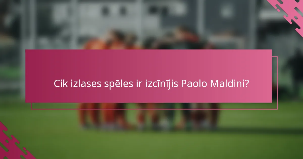 Cik izlases spēles ir izcīnījis Paolo Maldini?