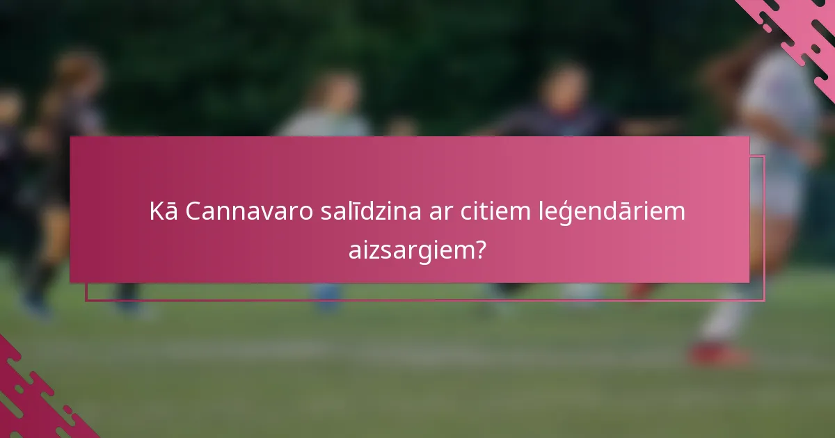 Kā Cannavaro salīdzina ar citiem leģendāriem aizsargiem?