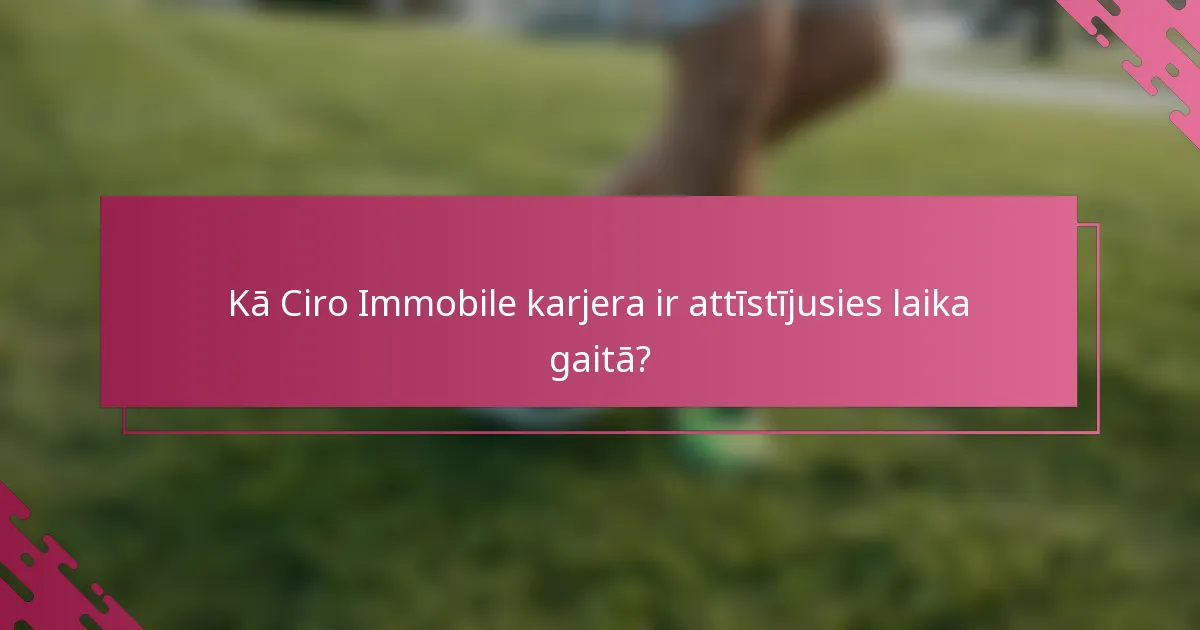 Kā Ciro Immobile karjera ir attīstījusies laika gaitā?