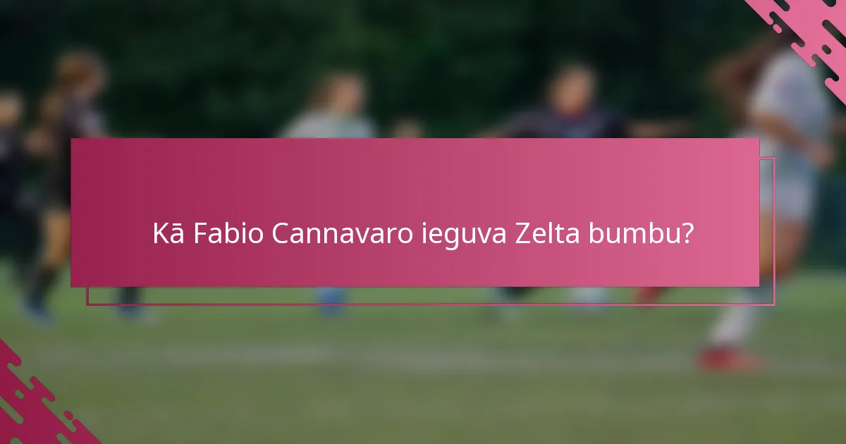 Kā Fabio Cannavaro ieguva Zelta bumbu?