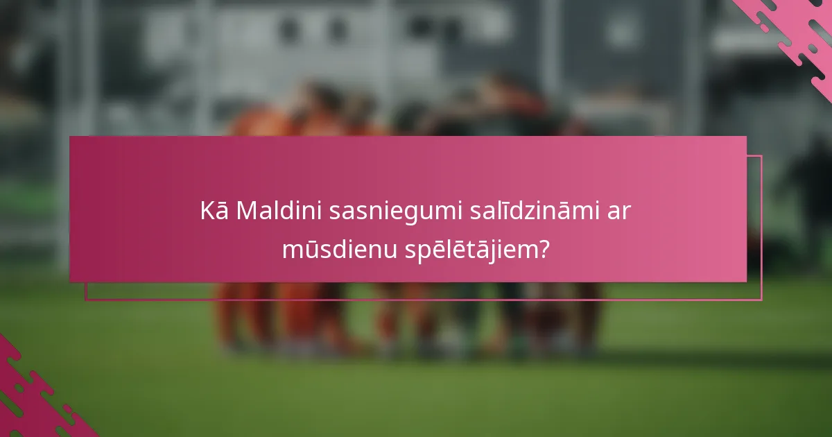 Kā Maldini sasniegumi salīdzināmi ar mūsdienu spēlētājiem?