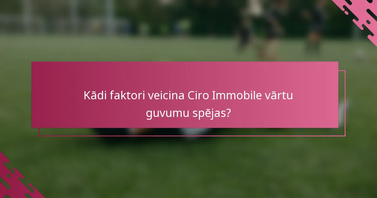 Kādi faktori veicina Ciro Immobile vārtu guvumu spējas?