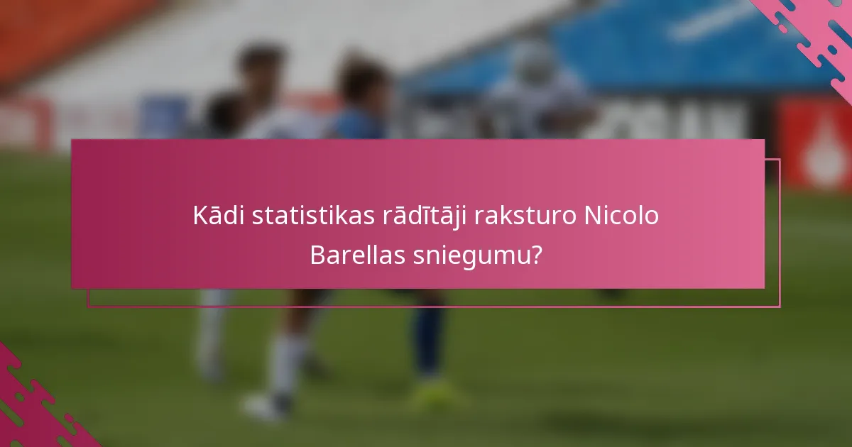 Kādi statistikas rādītāji raksturo Nicolo Barellas sniegumu?