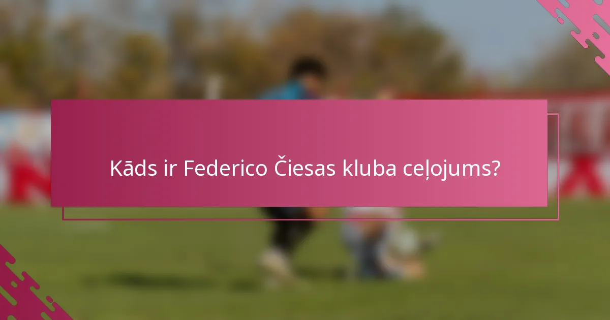 Kāds ir Federico Čiesas kluba ceļojums?