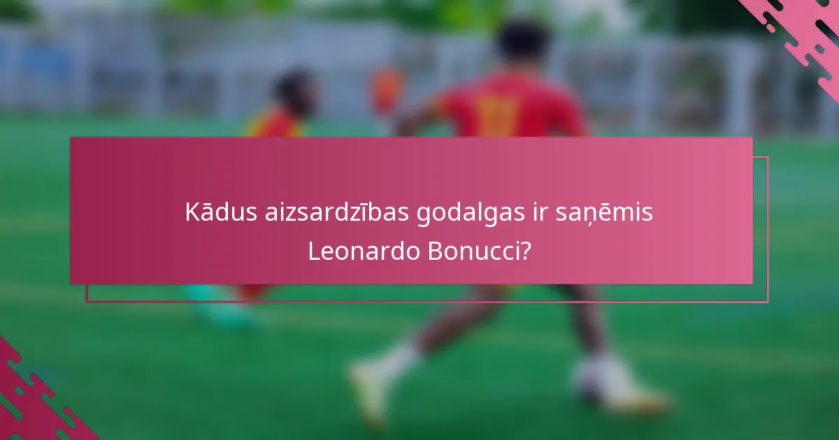Kādus aizsardzības godalgas ir saņēmis Leonardo Bonucci?